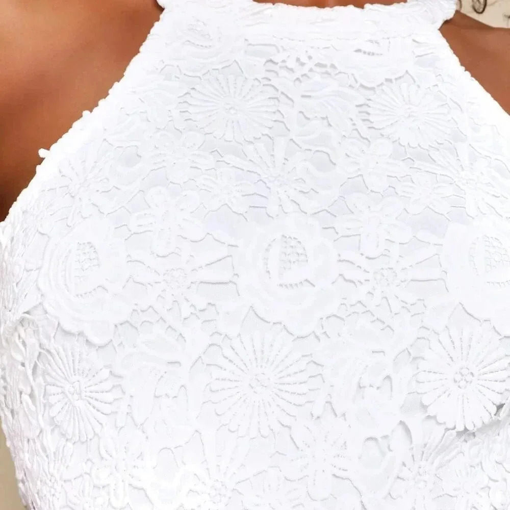 NWOT Lulus Love Poem Ivory Lace Mini Dress - Picture 4 of 9